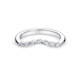 Low Profile Round Diamond Shaped Wedding Band