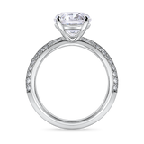 Round Solitaire with Diamond Set Band