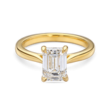 Emerald-Cut Solitaire in Cathedral Setting