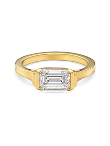 East-West Emerald-Cut Solitaire