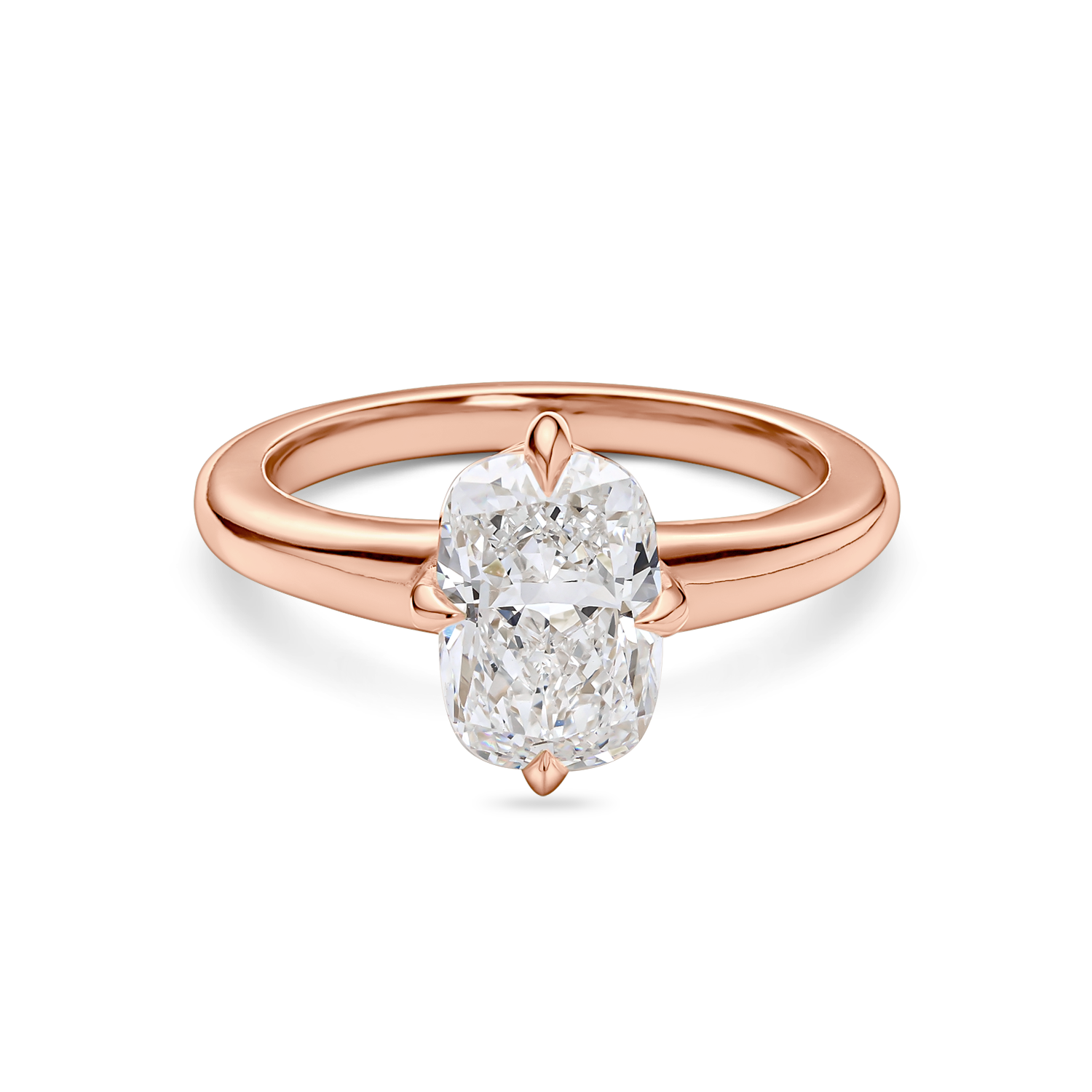 Cushion Solitaire with Compass Prongs