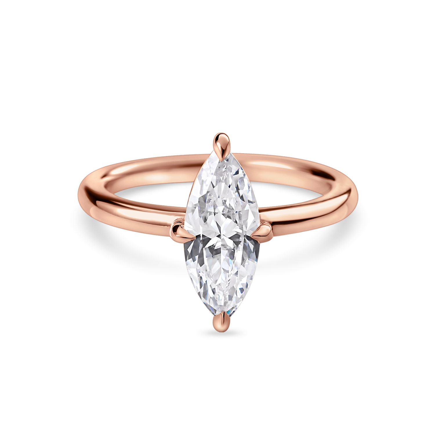 Marquise Solitaire with Compass Prongs