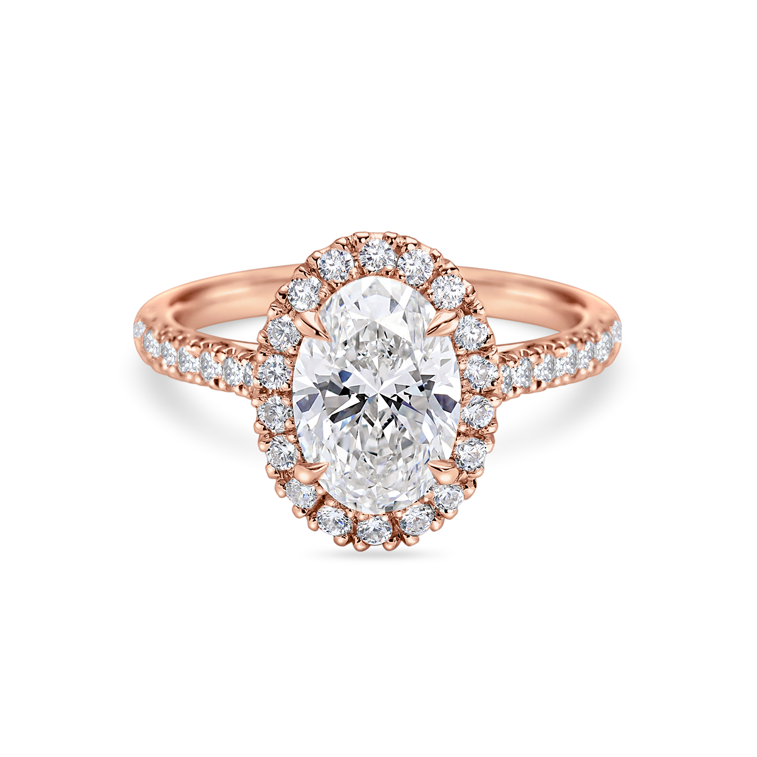 Oval Halo with Diamond Set Band