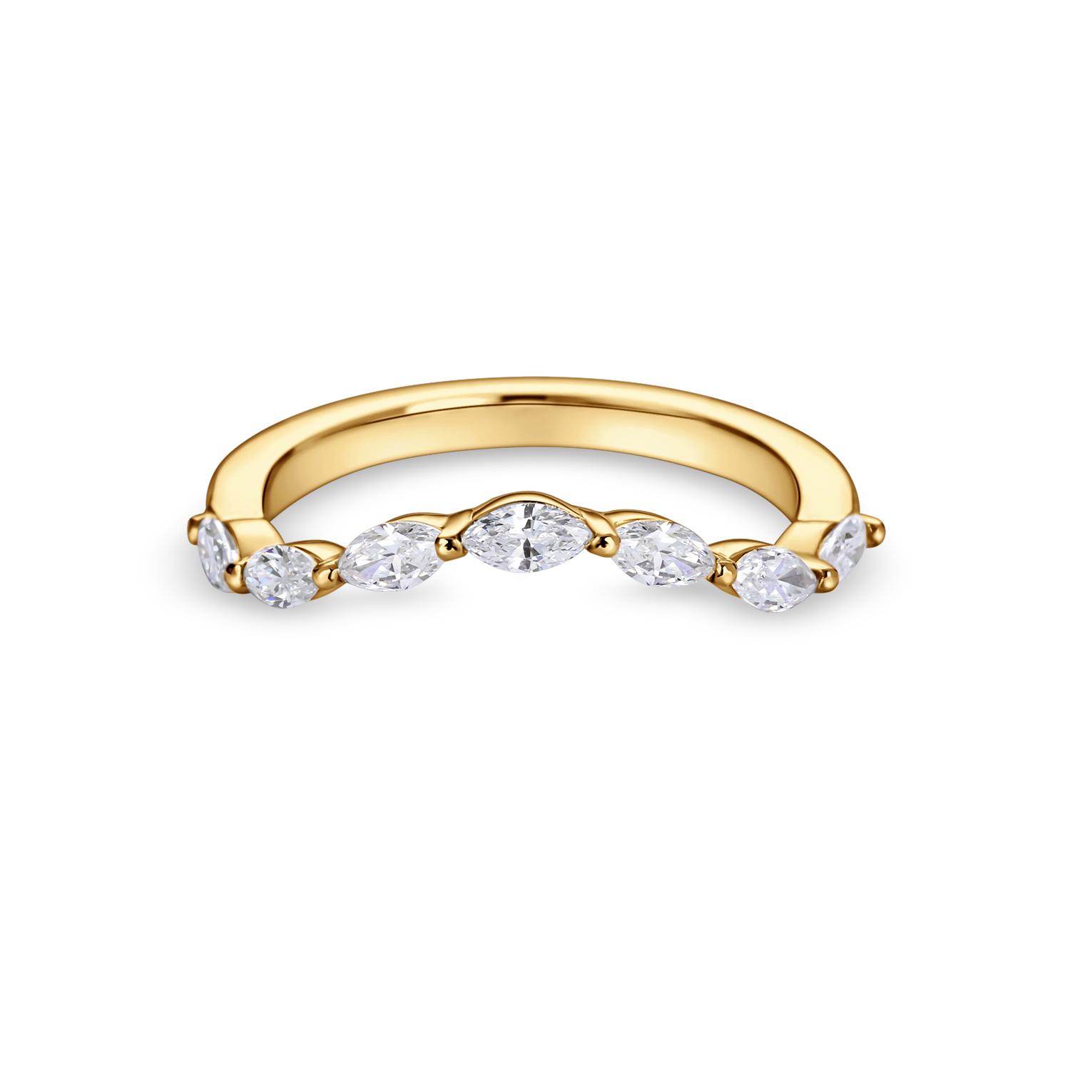 Marquise Shaped Wedding Band