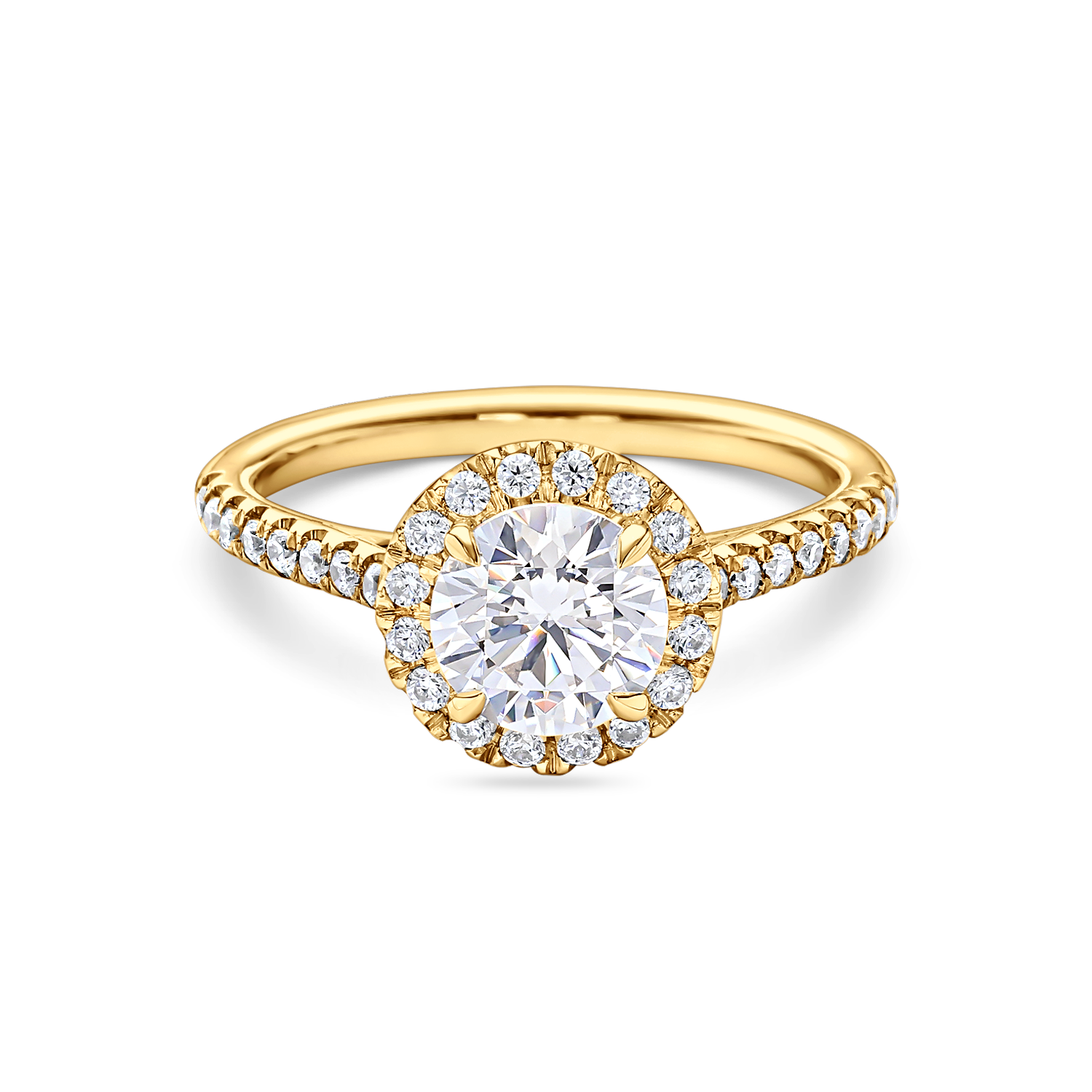 Round Halo with Diamond Set Band